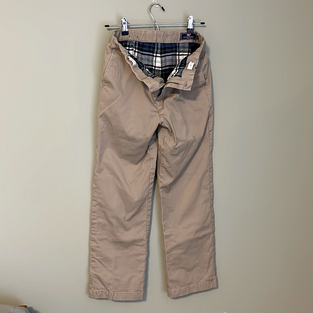 Vineyard Vines Boys 18, Flannel lined chinos in khaki